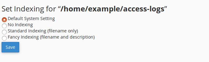 cpanel-jak ustawić indeksowanie