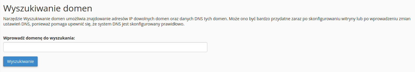 wyszukiwanie dns dla domeny