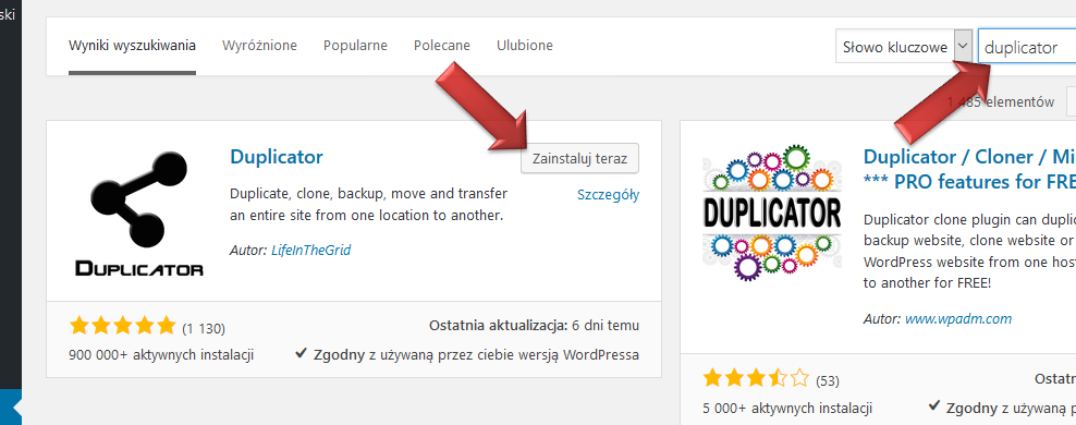 wtyczka duplicator