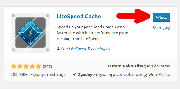 jak włączyć litespeed cache