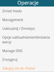 zaloguj do cpanel