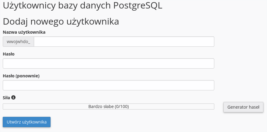 utworzenie użytkownika pgsql