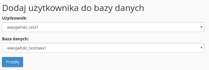dodawanie użytkownika do bazy pgsql