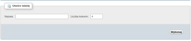 tworzenie tabeli phpmyadmin tworzenie tabeli phpmyadmin