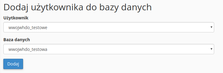 dodanie uzytkownika do bazy