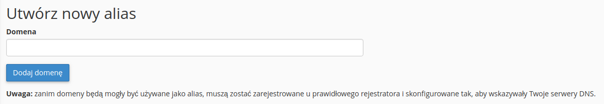 Tworzenie aliasów