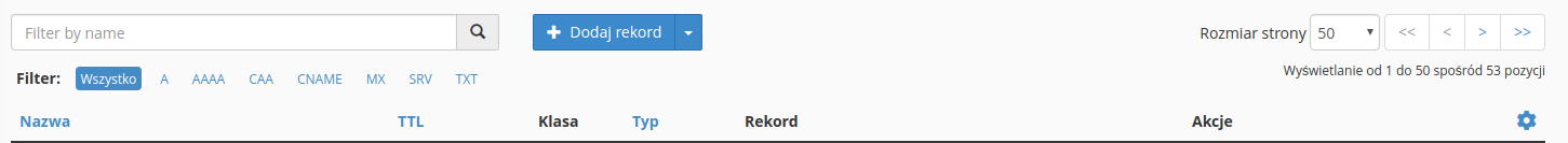 zarządzanie rekordami dns