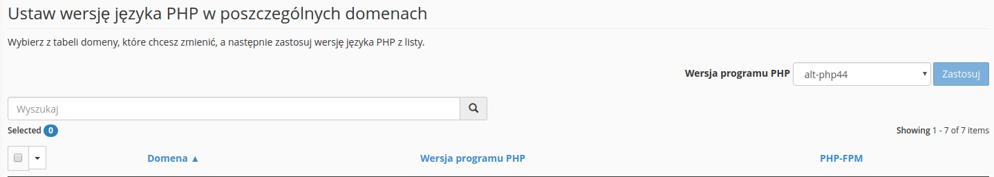 ustawienie wersji php usawienie wersji php