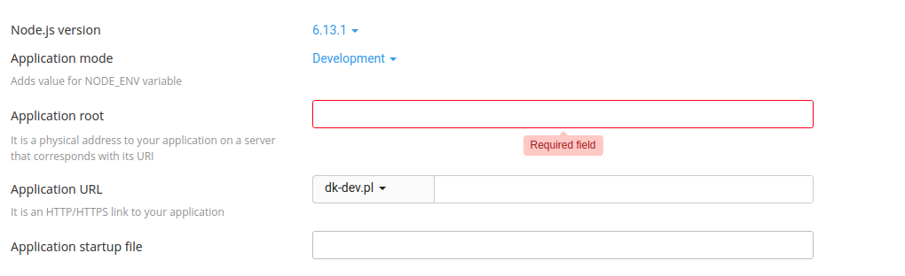 informacje o nowej aplikacji node