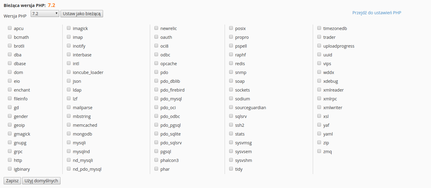 wybor wersji php weybor wersji php
